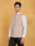 Vastramay Men's Beige Cotton Nehru Jacket